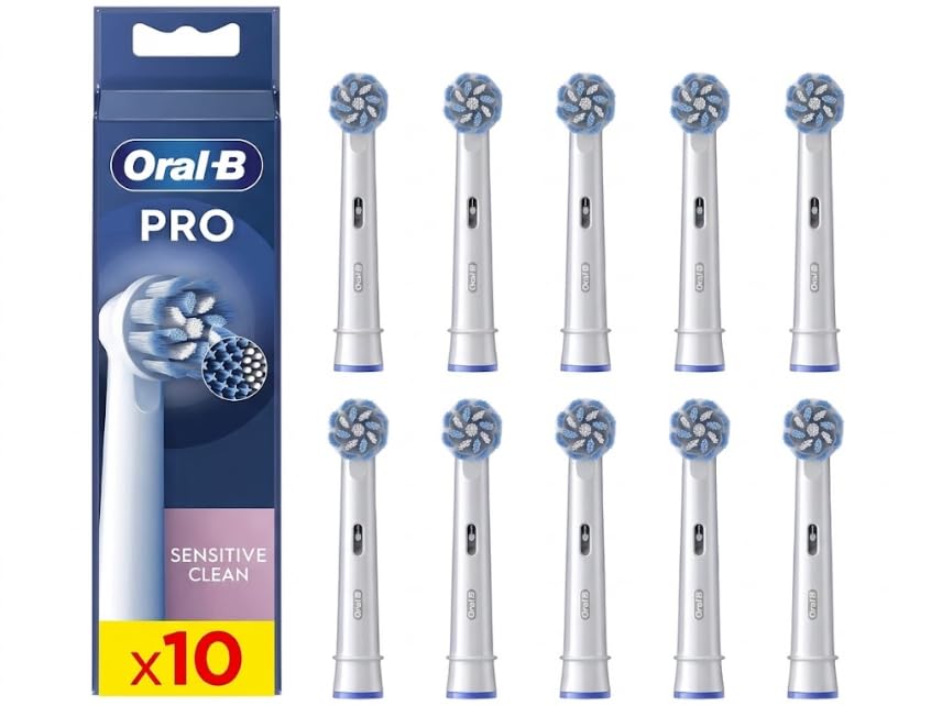 Oral-B Pro Sensitive Clean Elektryczna szczoteczka do zębów, zestaw 10 szczoteczek z miękkim włosiem, do pielęgnacji dziąseł, EB60X