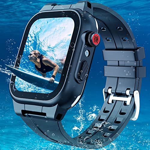 MIZUSUPI for Waterproof Apple Watch Case 45mm 44mm 42mm 41mm 40mm 38mm,IP68 Waterproof with Band and Screen Protector for Apple Watch Series 10 9 8 7 6 5 4 3 2 SE SE2, Full Body Rugged Protective Case