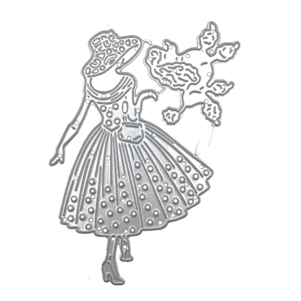 Cvzj As Pic Shows Lady Metal Cutting Dies Stencil Scrapbook Album Paper Card Template Mold