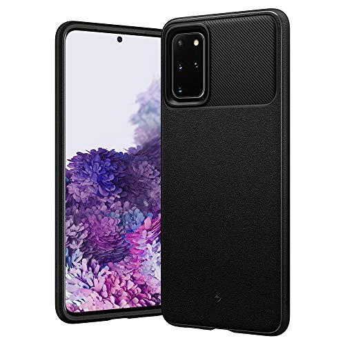 Caseology Vault, Funda Samsung Galaxy S20 Plus, Flexión, Diseño de Fibra de Carbono, Textura Arenisca, Carcasa Diseñada para Samsung Galaxy S20 Plus (Matte Black)