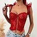 Sexy Fashion Lace Lingerie Floral Lace Tie Shoulder Underwire Bra Underwear Sleepwear Valentines Lingerie plus (Red, M) womens underwear