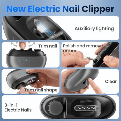 Electric Nail Clippers Upgraded, Nail File Toenail Trimmer, Safe for Seniors, Adults, Kids & Baby, Gifts for Women Men Mom Baby Adult Senior - image 8