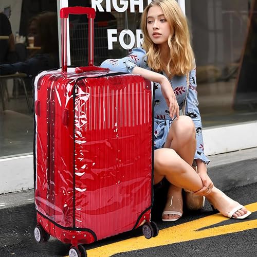 Image of ZOUNI Clear PVC Luggage Cover Protectors, 20 24 28 30 Inch Waterproof Transparent Travel Luggage Protector Suitcase Cover Protectors for Wheeled Suitcase, clear, 28 inch(19.6 inchL x 11.8 inchW x 27.5 inchH), Fashion