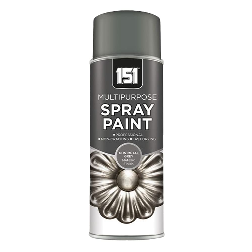 Unknown1 151 Multipurpose Gun Metal Grey METALLIC Spray Paint | Multi-Surface | Premium Finish | for Metal, Wood, Glass etc - 400ml (Pack of 1)