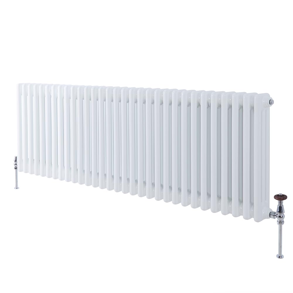 Milano White Windsor Cast Iron Style Horizontal Triple Column Radiator - 600Mm X 1415Mm