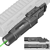 Solofish 1750 Lumens Green Laser Light Combo is Compatible with Picatinny/Mlok Rail for Rifle, Rechargeable Weapon Flashlight with Strobe/Momentary, with Switch Protection Guard