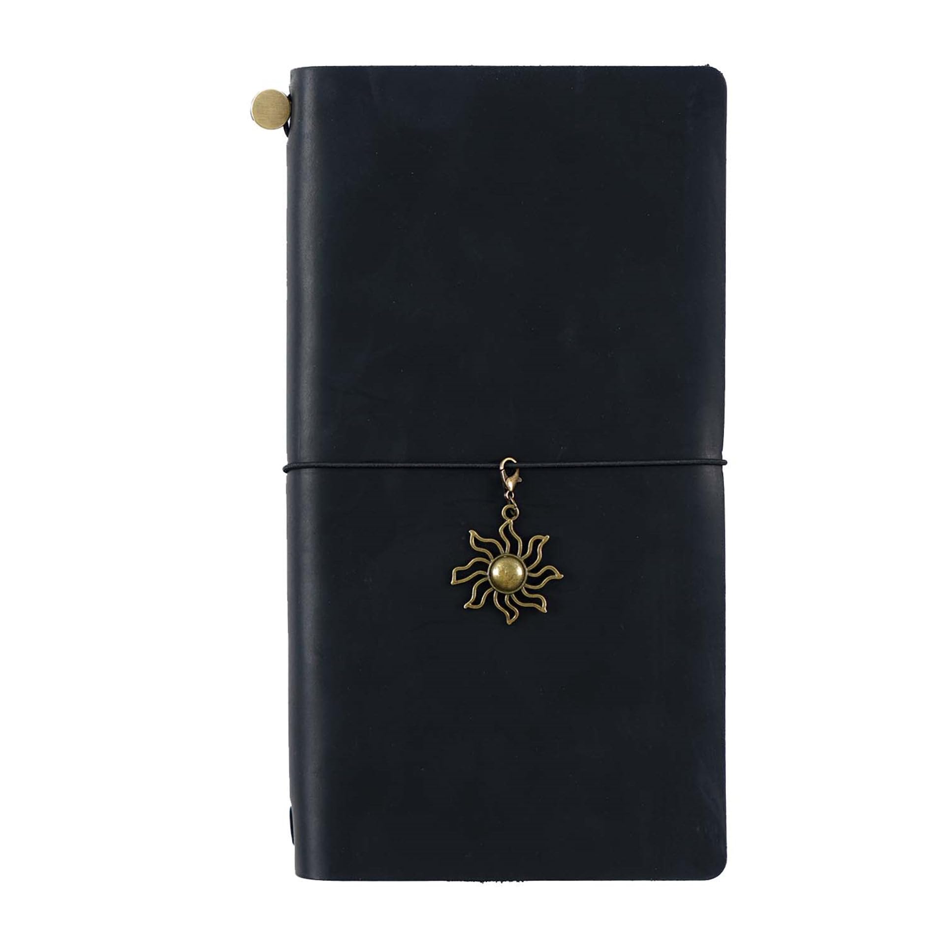 AIGUONIU Genuine Leather TN Travel Notebook Protective Cover Journal Sketchbook Planner Agenda Diary Personal Organizers Noteboo (Black Standard)
