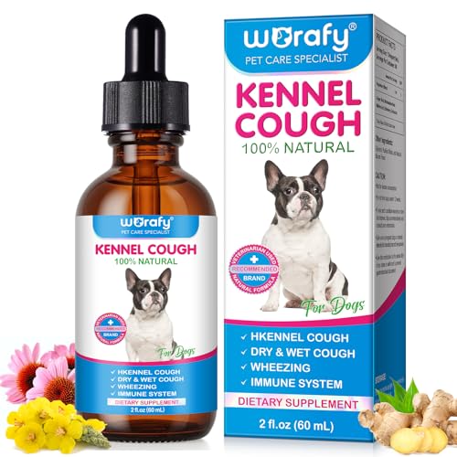 Natural Kennel Cough Support for Dogs 60ml Dog Cough Syrup with Mullein Leaf Health Kennel Cough Support for Older and Puppies