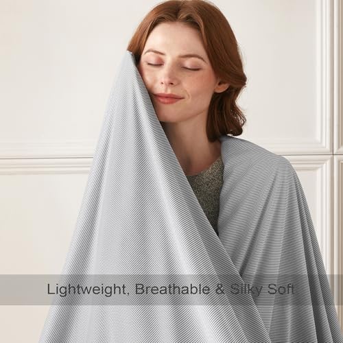 Image of COOVA Cooling Blanket for Hot Sleepers,Lightweight Summer Cold Thin Blanket for Night Sweats and Hot Flashes,Breathable Soft Blanket for Bed Couch Sofa,(Grey,60x80 inches)