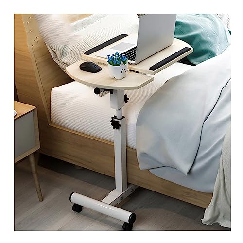 ZABEES Escritorio elevador para sofá, mesita de noche, estudio, mesa portátil ajustable para laptop con rueda giratoria de pie, mesa de computadora portátil