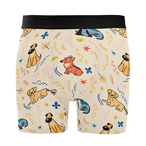 Calzoncillos para hombre Vnurnrn pack de 2 bóxer elásticos y suaves con diseño de perro pug amarillo