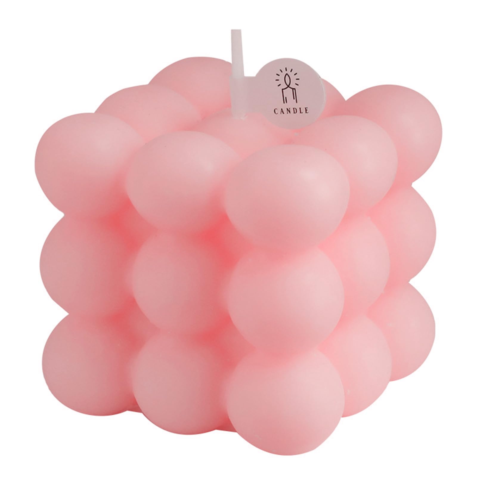 Sueale Pink Scented Cube Candle Soy Wax Candle Decorative Large Bubble Candles For Home Aroma Birthday Gifts For Bedroom Bathroom Decorations Aesthetic Abstract Decor