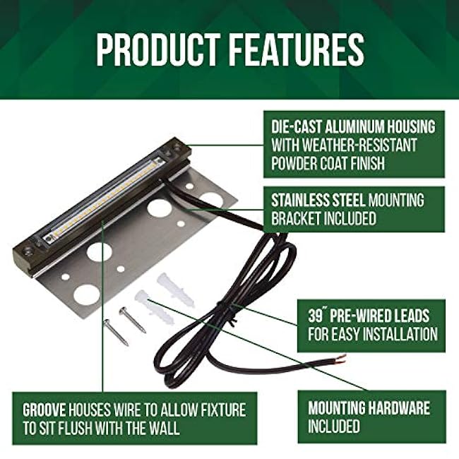 GKOLED Hardscape Lighting Paver Wall Lights LED Step Lights 6.8 Inches 4W 2700K