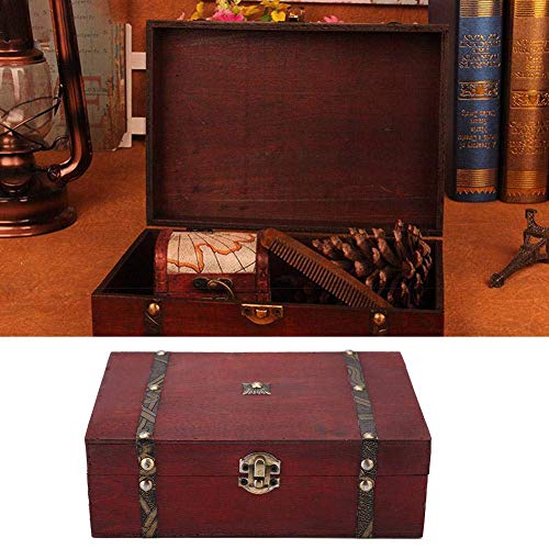 Zjchao Vintage Keepsake Box, Hand-Made Treasure Decorative Box Old-Fashioned Antique Style Decoration Displays Crafts Wooden Photo Storage Box For Home, Office #TOP5
