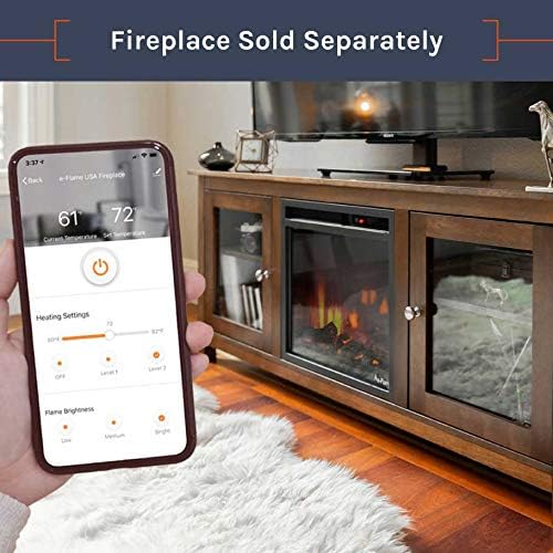 Miniatura 4 de e-Flame USA Montana - Estufa eléctrica para chimenea de TV, 58 x 24 pulgadas, acabado de nogal expreso