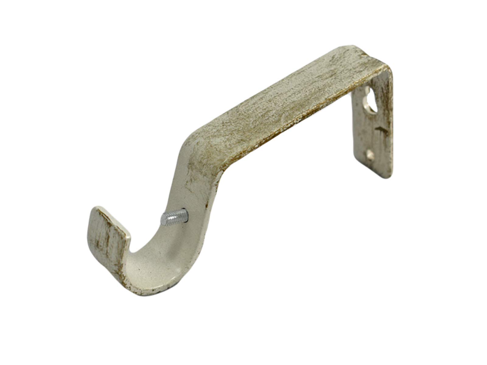 Your Home Online 28mm & 19mm Heavy Duty Metal Curtain Pole Rod Wall Bracket Holder 8 Colours (Brushed Cream & Gold, 28 Quantity 3)
