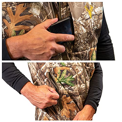 HOT SHOT Men's Camo Softshell Vest, Midweight Waterproof Fleece-Lined Outdoor Vest for Hunting, Fishing, Hiking, Camping3