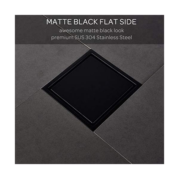 Orhemus 6 Inch Square Design Tilein Shower Drain with Adjustable