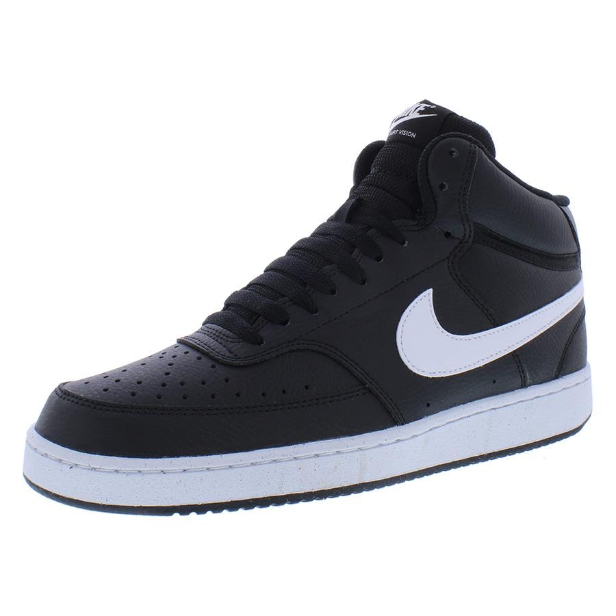 Image of Nike Court Vision Mid Nn Mens Shoes Size 10, Color: Black /White /Black