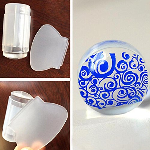 Malloom 2.8cm Clear Nail Art Stamper Scraper Image Transfer Manicure Tool for DIY