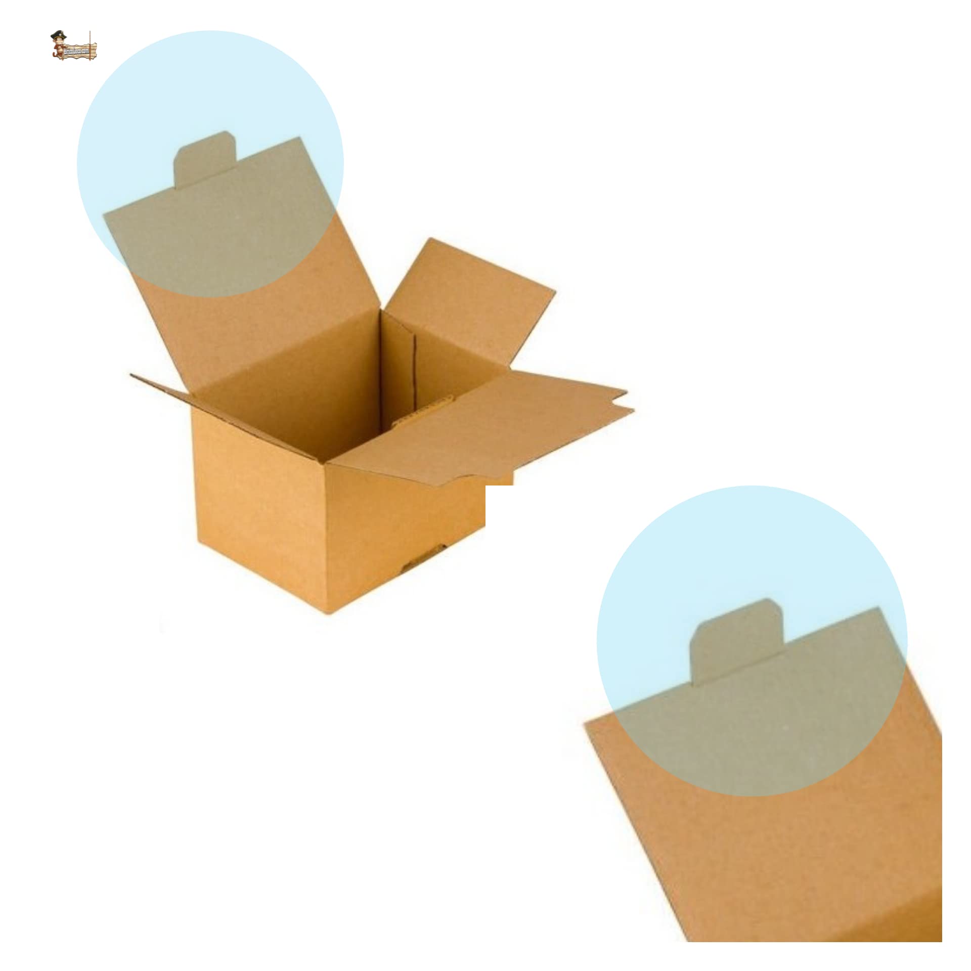 BricoLoco. Lote 10 cajas de cartón automontables autoensamblaje. Cajitas pequeñas para envíos, mudanzas y regalos. Caja almacenaje (10 lotes)