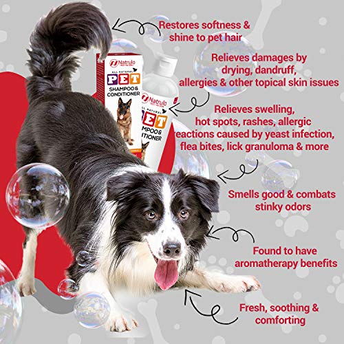 image for Natrulo All Natural Pet Shampoo & Conditioner for Dogs, Cats, Furry An