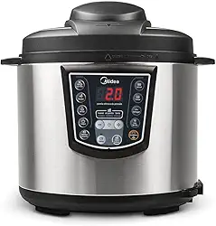 Midea Panela de Pressão Elétrica 6L Digital, Inox/Preto, 220v