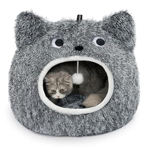 CATISM Cat Bed, Cat Beds for Indoor Cats, Cat Cave, Cat Cave for Indoor Cats, Cat Bed Cave, Large Cat Beds, Cozy Hooded Cat Bed with Soft Cushion, Removable Washable Cat Beds Keep Warm