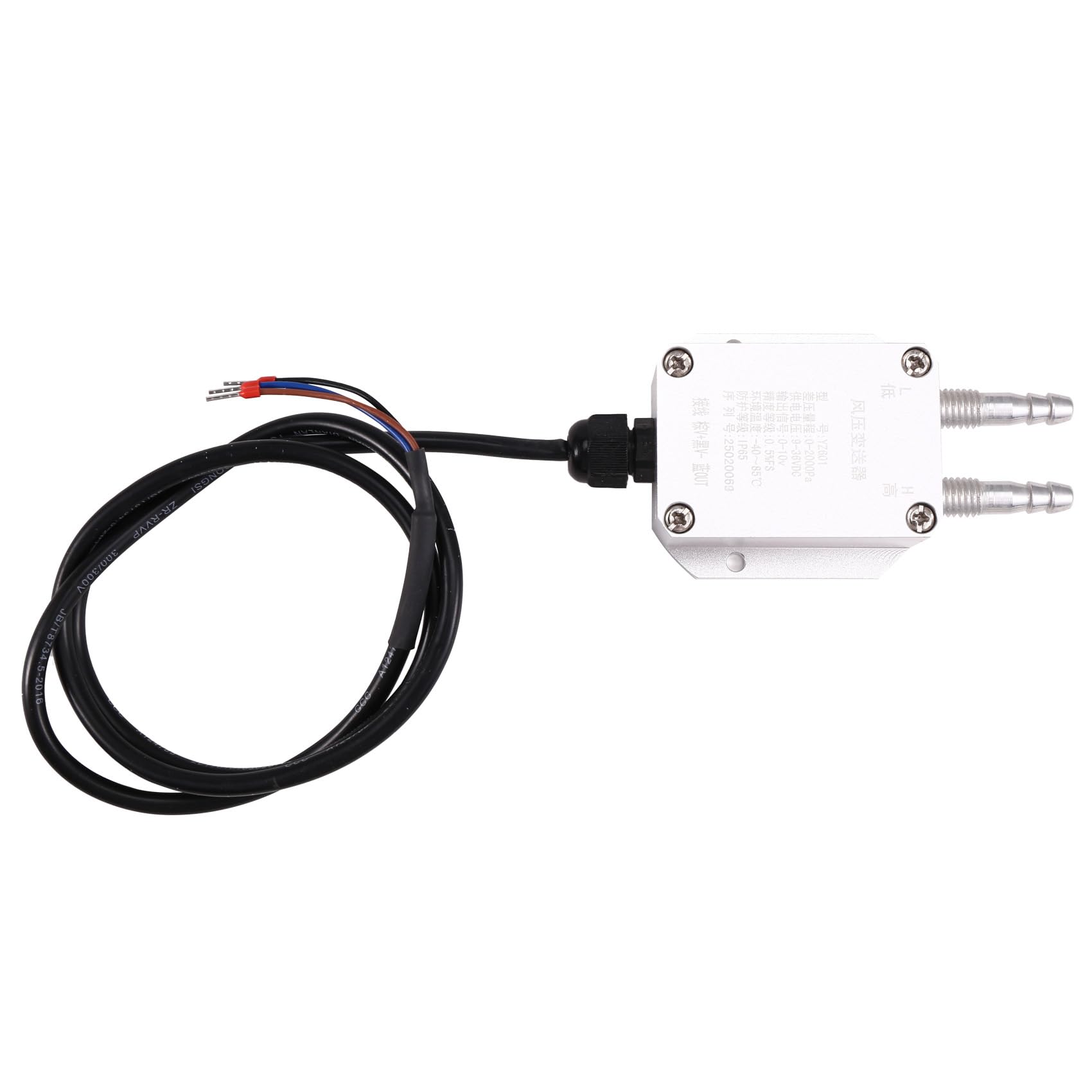 Transmisor Diferencial de Presión de Aire y Viento Sensor de Presión Diferencial 4-20 MA 0-10 V 2 KPa Herramientas para Sensores de Presión