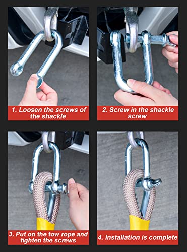 Corde de remorquage haute résistance 15T avec sangle robuste de 8m - 8