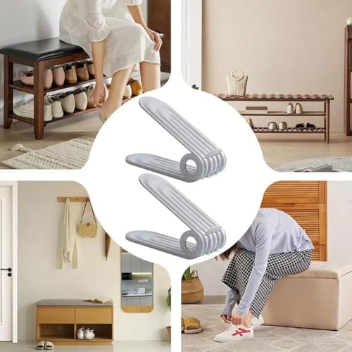 Organisateur de fentes pour chaussures réglable : lot de 10 supports gain de place