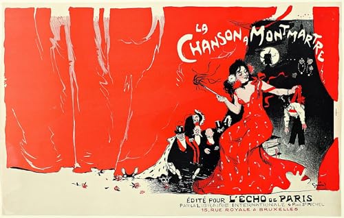 Peinture moderne Chansons à Montmartre pour grand mur salon