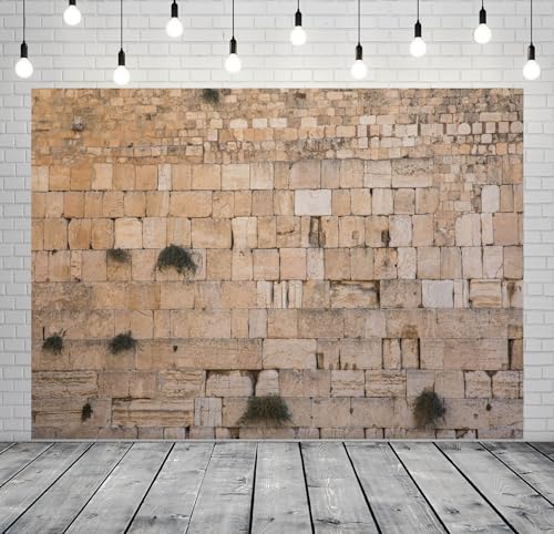Loccor 7x5ft Fabric Western Wall Jerusalem Cityscape Backdrop for Photography Ancient Jerusalem Israel Wailing Wall Background for Party Decoration Photo Studio Props - Thumbnail 4