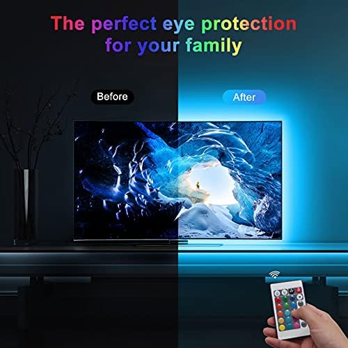 RGB 2m 60 LED Strip Lights - USB Remote with Extra 4*AA Battery, Waterproof SMD5050 Longtime TV Backlight, 24 Keys 16 Colour Changing Light Strip for Party Bedroom Living Room Kitchen Decoration