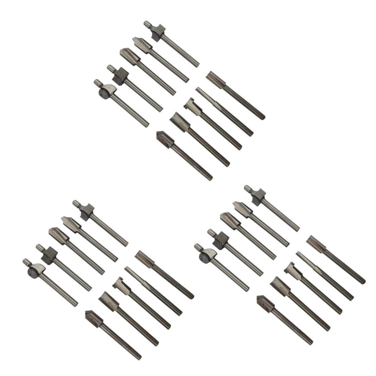 jojofuny 3 Set Di Frese Per Fresatrici Alte Da 1/8 Di Pollice Kit Di Utensili Per Fresatrici Rivestimento Antiaderente Per Tagli Lisci 10 Pezzi*3
