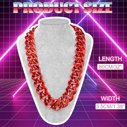 Big Chain Necklace Detachable Hip Hop Rapper Fake Chain Plastic Necklace 80s 90s Costume2