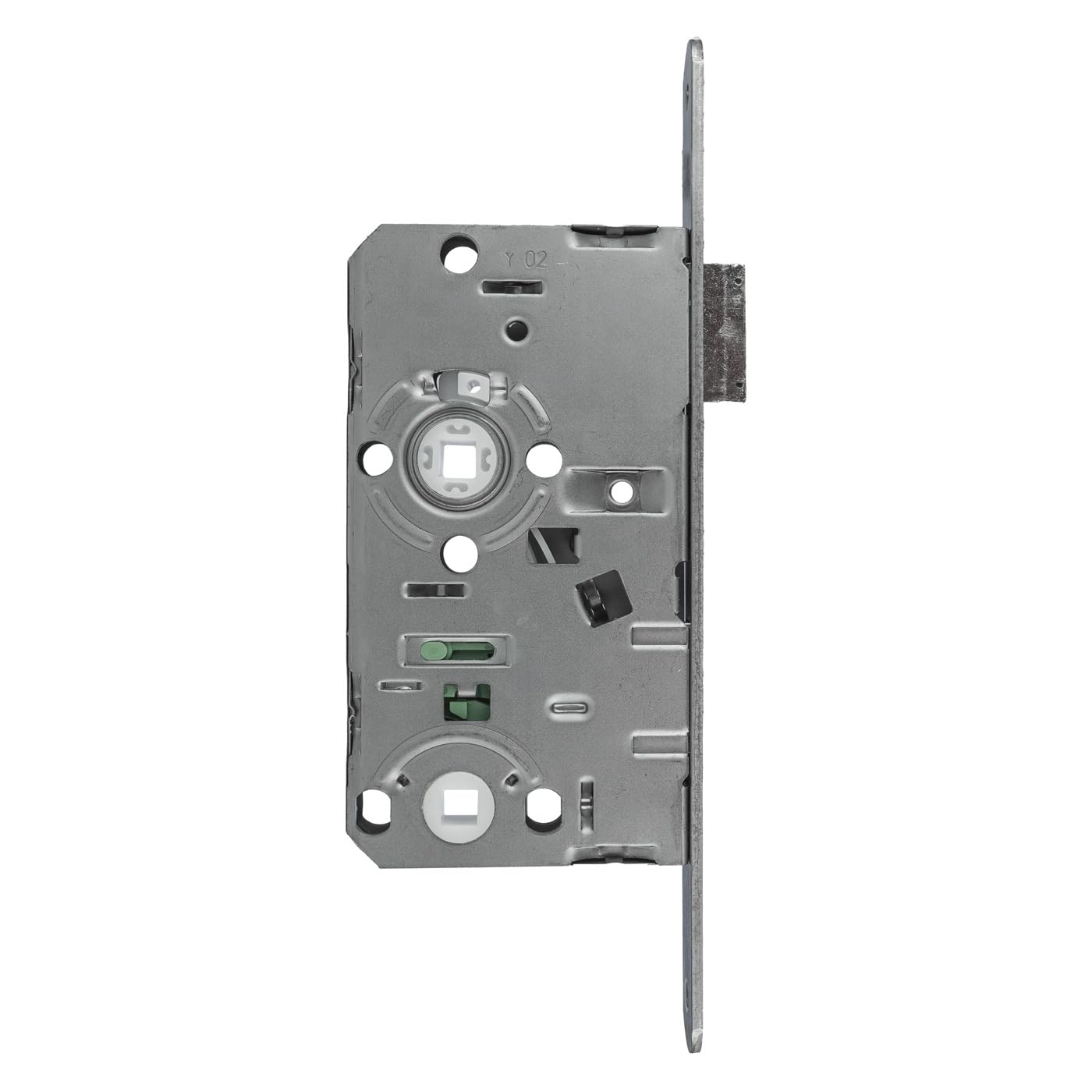 Serrure à encastrer SAG pour portes de salle de bain avec pêne silencieux | Serrure WC 141360K | DIN droite | Têtière 20 mm ronde | Axe 55 mm | Inox