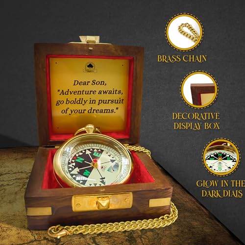 Image of The Dream Chaser Compass - Go Confidently -2026 Unique Graduation Gifts for Him, College, High School, Cool Birthday Gift Idea for Son, Boys, Motivational Greeting Card Included
