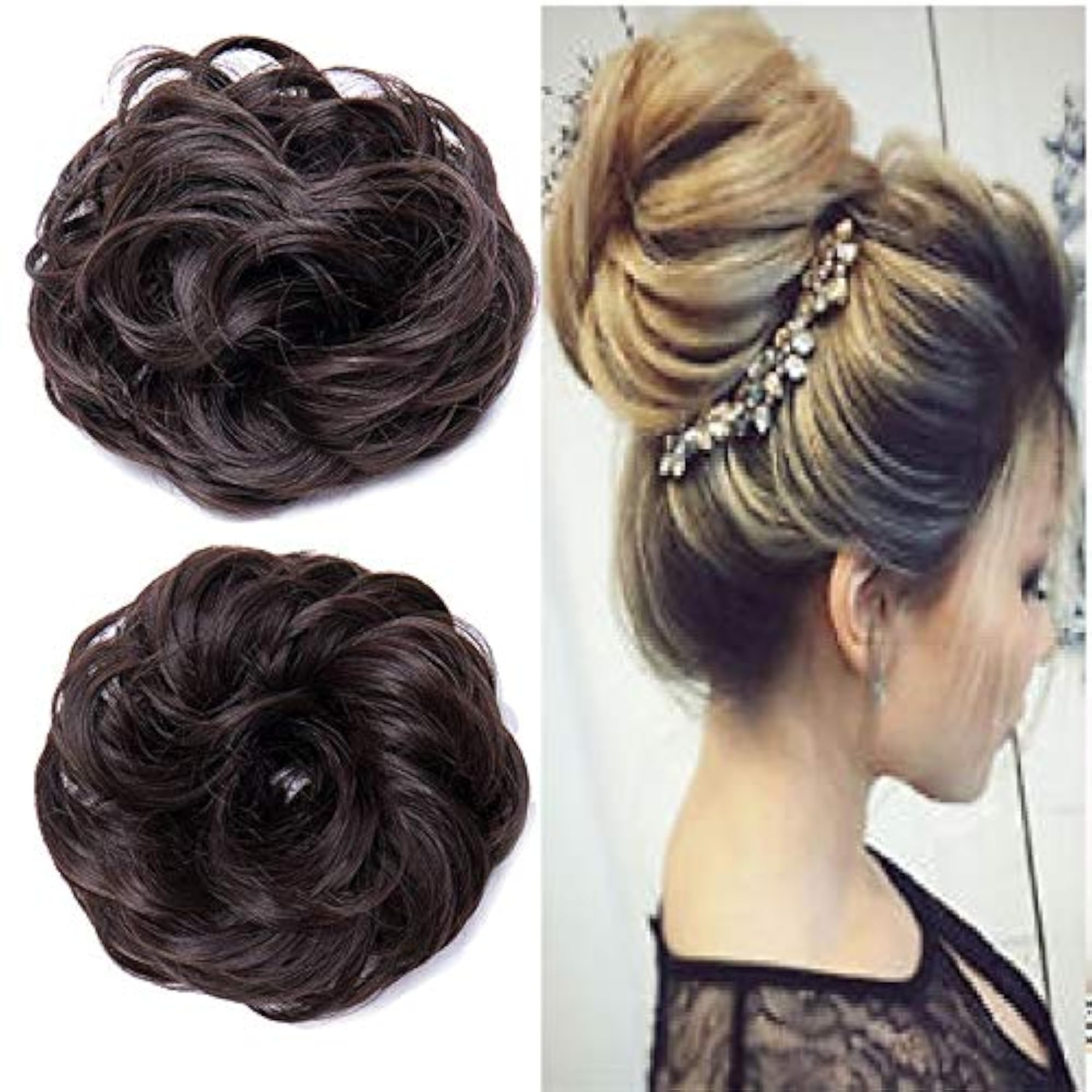 Multi-Purpose Bride Casual Hair Volume Extensions, Dark Brown