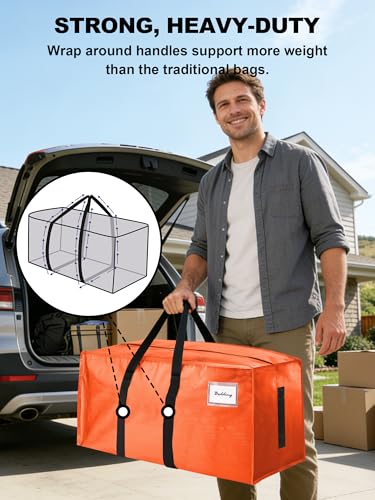 HOMESURE Supports 200lbs Heavy Duty Moving Bags - Strong Zipper & Wrap-Around Handles - Water-Resistant Storage Totes, Durable Alternative to Moving Boxes - 4 Pack -Multi-Color System for Easy Sorting - view 1