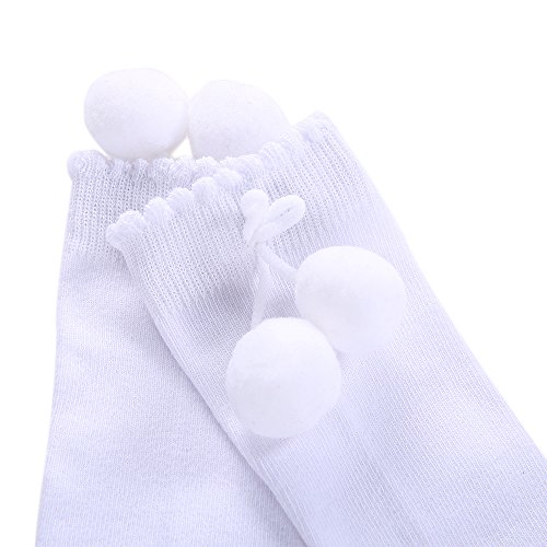 Pettigirl Baby Girl Handmade Knee-Length Stretch Socks with Pom Decoration Boutique2