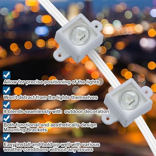 36 Set Mount for Govee Outdoor Lights H705 LED Light Mounting Bracket Clip with Screws Waterproof Mounting Clips Compatible with Govee (Model H705),Fit for 50Ft Light,White