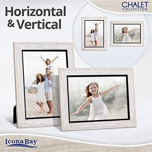 Icona Bay 5X7 Transom Brown Picture Frame, Rustic Casual Style 5 X 7 Photo Frame, Table Top Or Wall Mount, Chalet Collection #TOP3