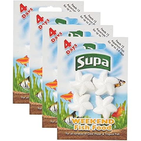 Supa Aquarium Weekend Fish Food, 4 Days, Pack of 4, Easy To Use, Slow Releasing Food Block For Feeding Cold Water & Tropical Aquarium Fish Cover
