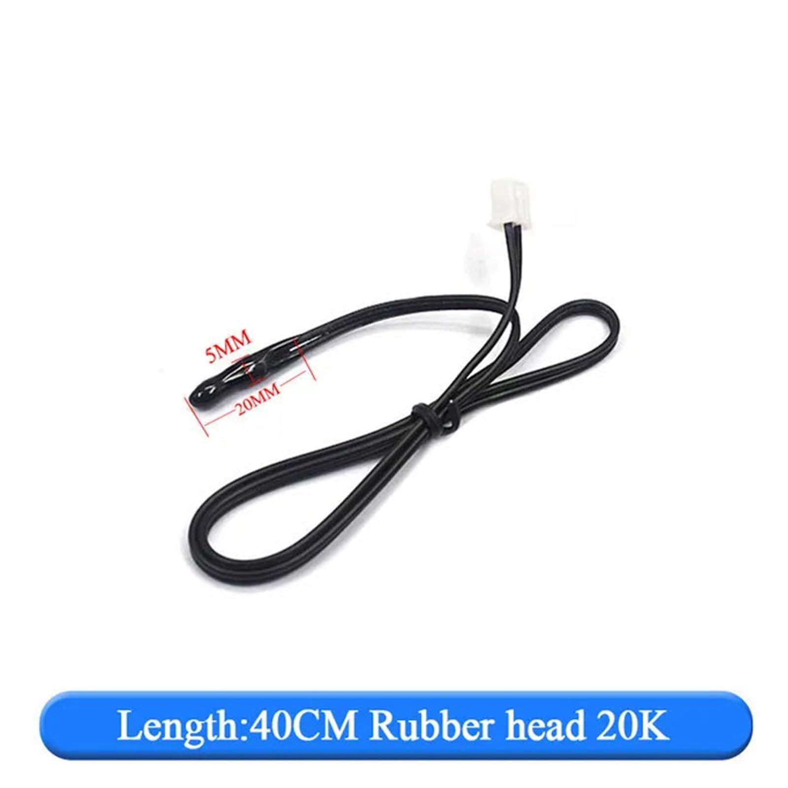 Sensor de Temperatura Aire Acondicionado 5K 10K 15K 20K 25k 50K tubería Cabezal Goma Cobre(Rubber Head 20K)