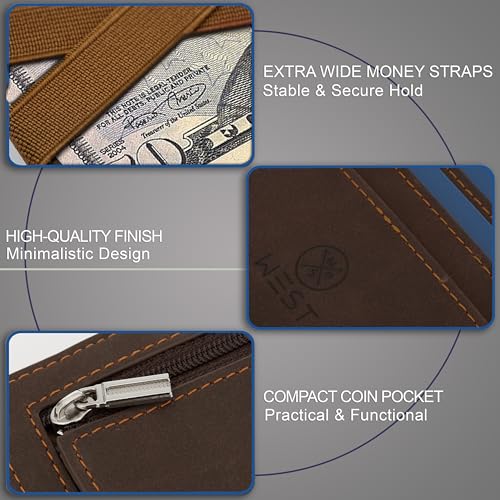 West - Magic Wallet with Coin Compartment + Gift Packaging - RFID Wallet for Men Compact & Small Magic Money Wallet - Extra Strong Money Bands, Magic Wallets for Men3