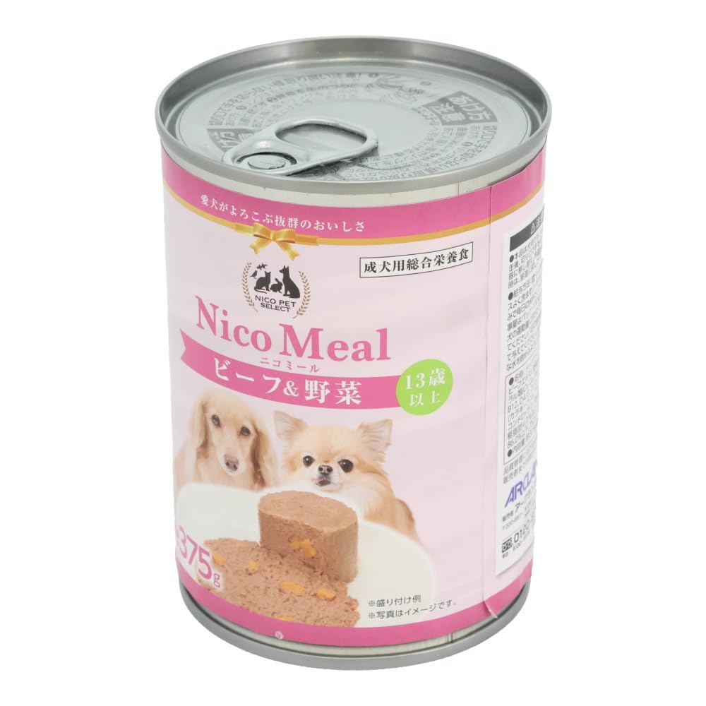Amazon.co.jp: NICO PET SELECT 犬缶 NicoMeal 375g (375g, 13歳以上