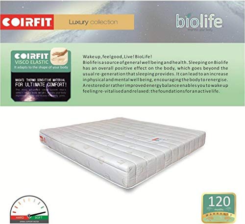 Image of Coir FIT Biolife 10-inch Single Size Memory Foam Mattress (Blue, 72x30x10)