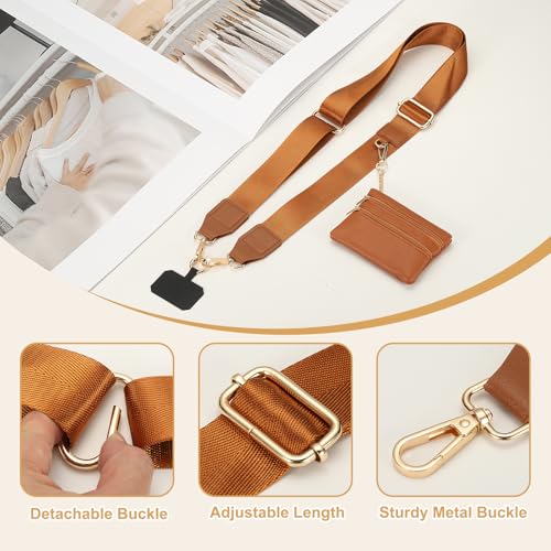 Sangle de téléphone réglable en cordon violet avec mini pochette zippée - 4