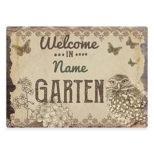PR Print Royal Gartenschild selbst gestalten - Welcome in - Metallschild personalisiert mit Name und Datum, Geschenk für Gärtner, Outdoorschild aus Aluminium | Wetterfest, 28x20 cm PR Print Royal Gartenschild selbst gestalten - Welcome in - Metallschild personalisiert mit Name und Datum, Geschenk für Gärtner, Outdoorschild aus Aluminium | Wetterfest, 28x20 cm